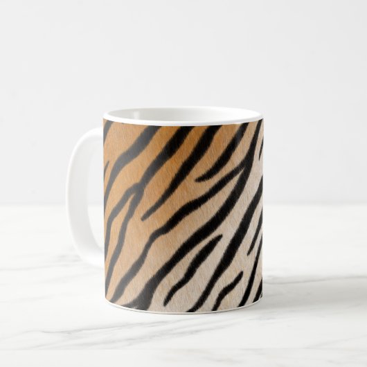 Tiger Fur Realistic Striped Wild Animal Print Koffiemok (Voorkant links)