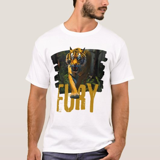 Tiger Fury - Wild Jungle Power Graphic T-shirt (Voorkant)