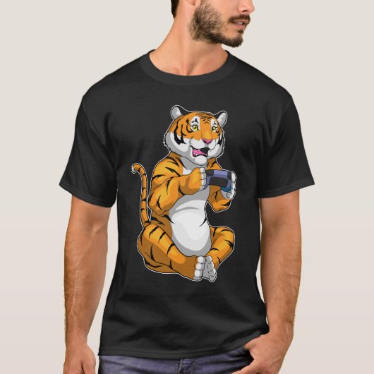 Tiger Gamer-controller T-shirt (Voorkant)
