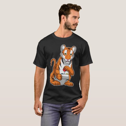 Tiger Gamer-controller T-shirt (Voorkant volledig)