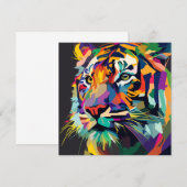 Tiger gezicht pop kunst bedankkaart (Voorkant / Achterkant)