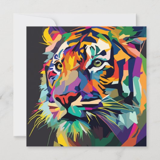 Tiger gezicht pop kunst bedankkaart (Voorkant)