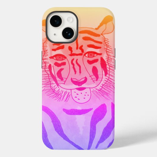 Tiger gezichttekening Case-Mate iPhone case (Achterkant)