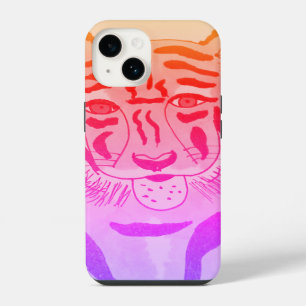 Tiger gezichttekening iPhone 14 hoesje