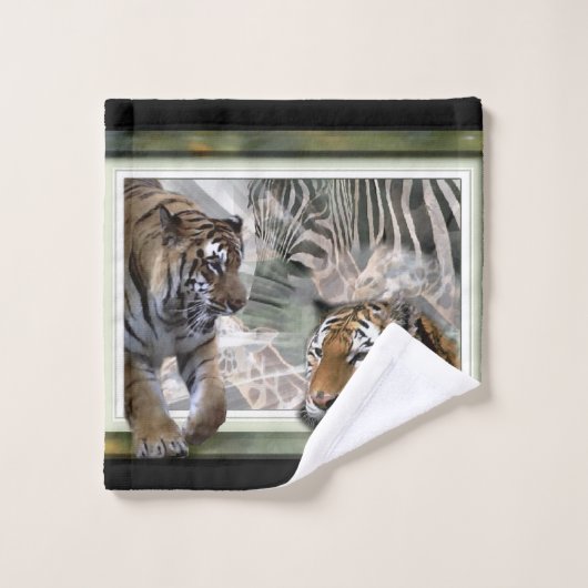 Tiger Giraffe Zebra Lovers Bad Handdoek (Wasdoekje)