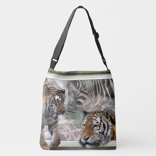 Tiger Giraffe Zebra Lovers Crossbody Tas (Achterkant)