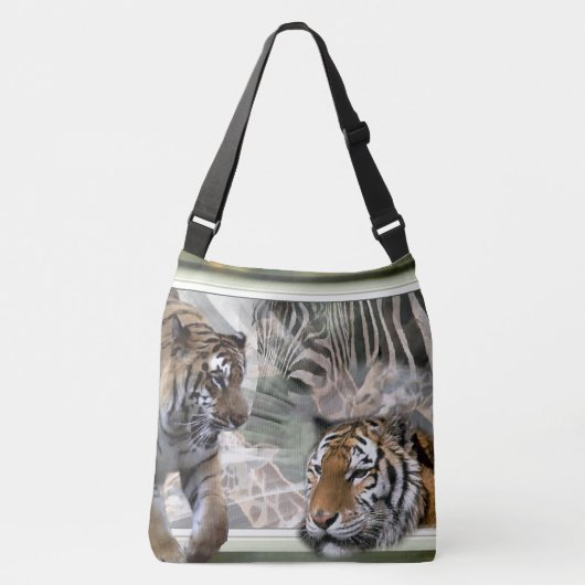 Tiger Giraffe Zebra Lovers Crossbody Tas (Voorkant)
