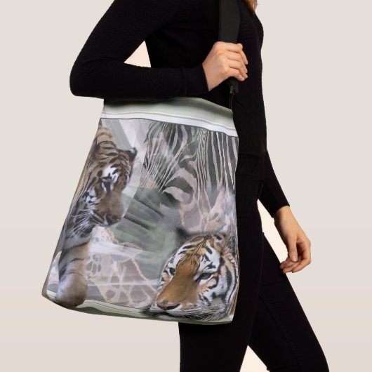 Tiger Giraffe Zebra Lovers Crossbody Tas (Dichtbij)
