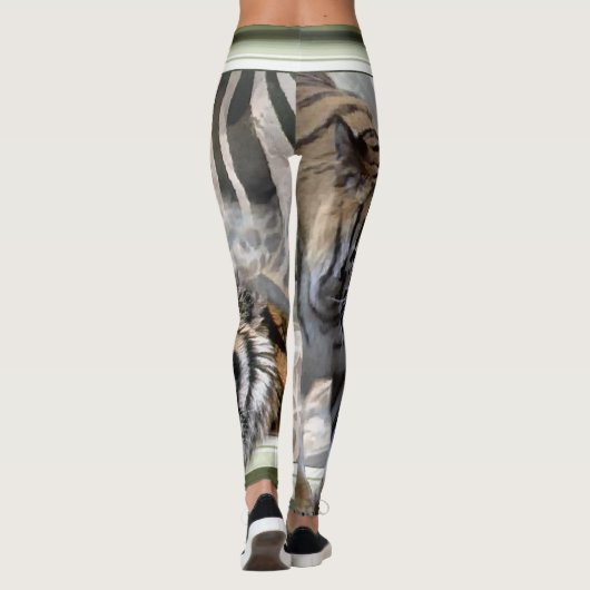 Tiger Giraffe Zebra Print Leggings (Achterkant)
