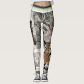 Tiger Giraffe Zebra Print Leggings (Voorkant)