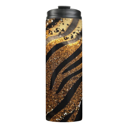 Tiger Glitter Thermische Tumbler 12oz Thermosbeker (Voorkant)
