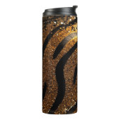 Tiger Glitter Thermische Tumbler 12oz Thermosbeker (Gedraaid links)