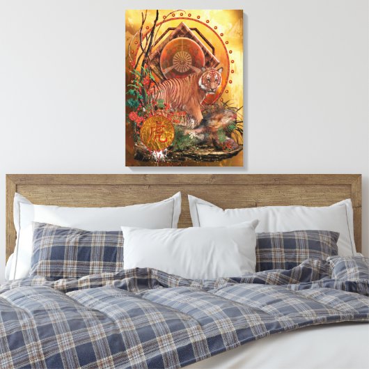 TIGER GLORY Malayan Tiger Canvas Afdruk (Insitu (Slaapkamer))