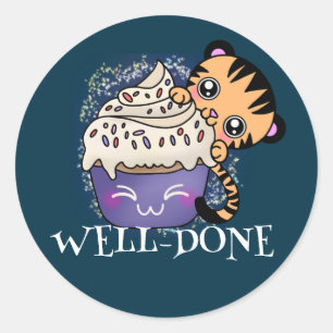 Tiger Goed uitgevoerde Motivation Kinder Achieveme Ronde Sticker