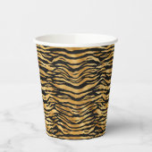 Tiger Gold Black Animal Print Papieren Bekers (Links)