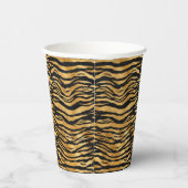 Tiger Gold Black Animal Print Papieren Bekers (Rechts)