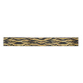 Tiger Gold Black Animal Print Satijnen Lint (Voorkant)
