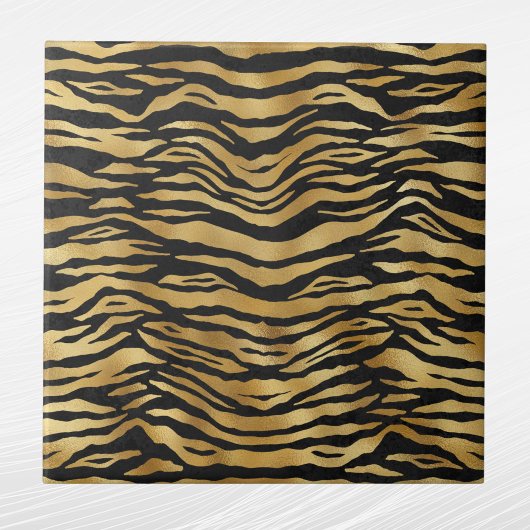 Tiger Gold Black Animal Print Tegeltje
