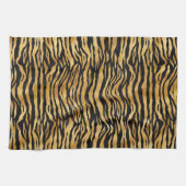 Tiger Gold Black Animal Print Theedoek (Horizontaal)