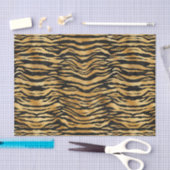 Tiger Gold Black Animal Print Tissuepapier (Craft)