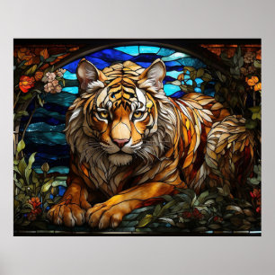 *~* TIGER Golden AP68 Fantasy Glas in lood 5:4 Poster
