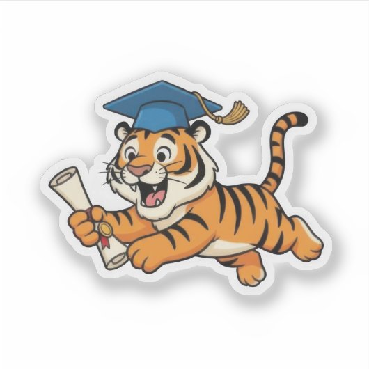 Tiger Graduation Sticker (Voorkant)