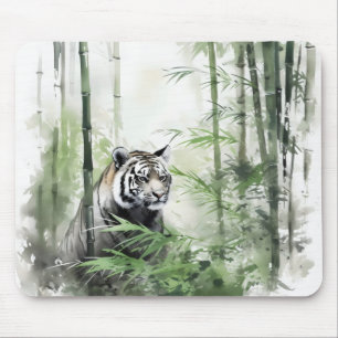 Tiger Green Bamboo Forest Muismat
