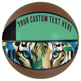 Tiger Green Eyes Modern Cool Wild Animal Basketbal
