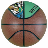 Tiger Green Eyes Modern Cool Wild Animal Basketbal (Rechts)