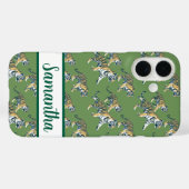 Tiger Green Pattern Gepersonaliseerde naam Case-Mate iPhone Case (Achterkant (horizontaal))