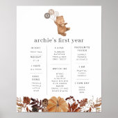 Tiger Greenery 1st Birthday Milestone Poster (Voorkant)