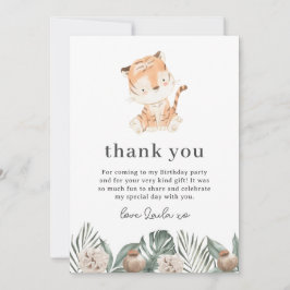 Tiger Greenery Floral Hartelijk dank Kaart