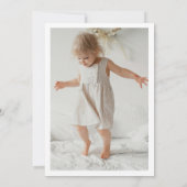 Tiger Greenery Floral Photo Birthday Invitation Kaart (Achterkant)