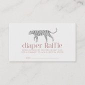 Tiger Grey Baby shower Luier Raffle Ticket Informatiekaartje (Voorkant)