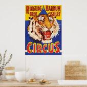 TIGER Growl Circus Ringling Bros Circus Anima Poster (Keuken)