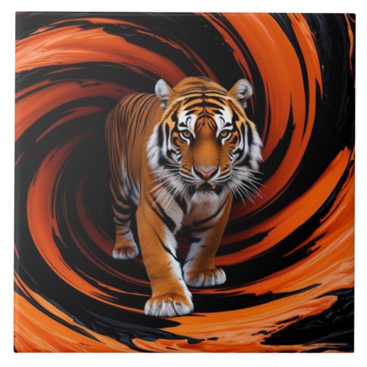 Tiger Gyre Decoratieve Tegel Tegeltje (Voorkant)