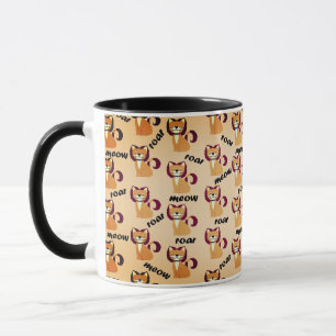 Tiger Haar Kat op Perzikkleur Mok