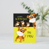 Tiger Happy Birthday Briefkaart (Staand voorkant)