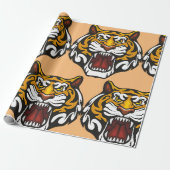 Tiger Head Cadeaupapier (Uitgerold)