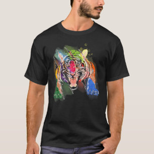 Tiger Head Face Colorful Wild Zoo Animal Tiger T-shirt