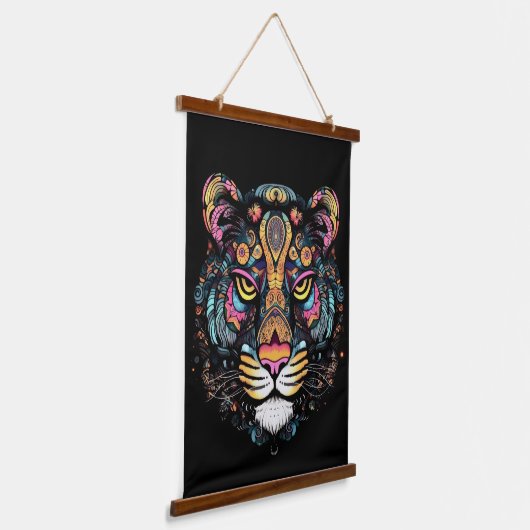 Tiger Head Hangend Wandkleed (Gebogen)