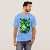 Tiger Head | Hoger gezicht | Kleurrijke tijger T-s T-shirt (Voorkant volledig)