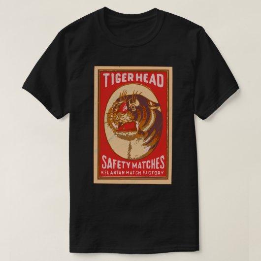 Tiger Head Indiase Matchbox Art T-shirt (Design voorkant)