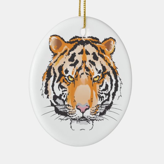 Tiger Head Keramisch Ornament (Rechts)