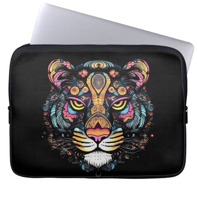 Tiger Head Laptop Sleeve (Voorkant)