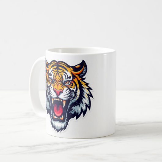 Tiger Head Mok – Wild Animal Coffee Cup (Voorkant links)