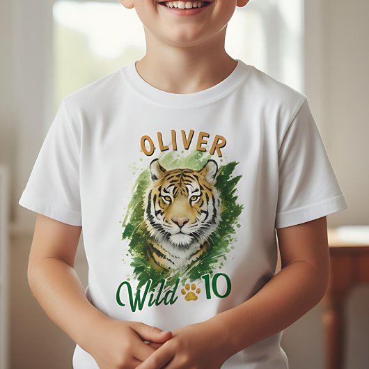 Tiger Head Name Birthday Party Guest of Honor T-shirt