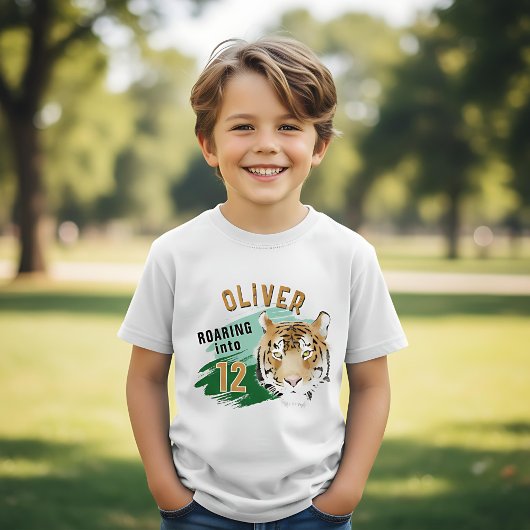 Tiger Head Name Birthday Party Guest of Honor T-shirt