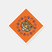 Tiger Head Napkin Sinaasappel & Blue Servet (Hoek)