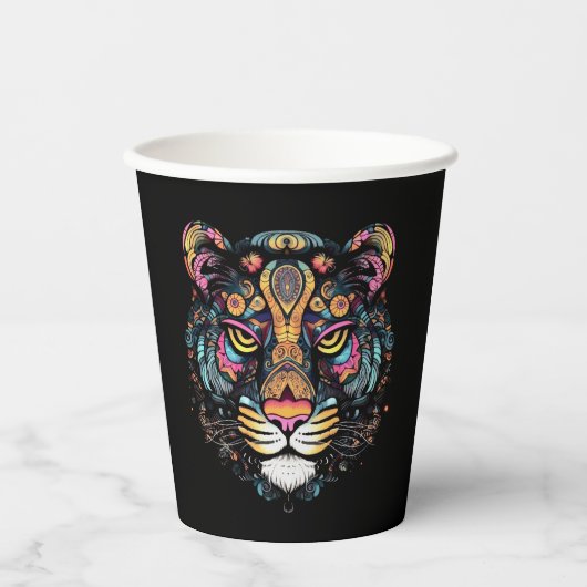 Tiger Head Papieren Bekers (Voorkant)